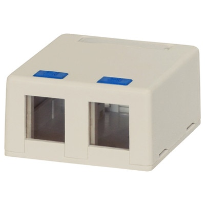 DataComm Keystone Surface-Mount Box, 2-Port, Light Almond